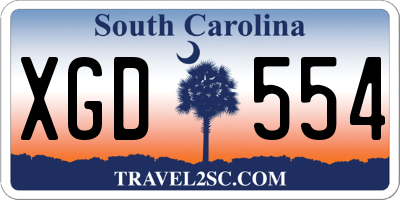 SC license plate XGD554