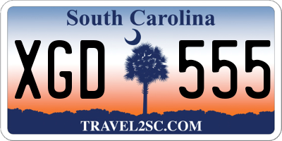 SC license plate XGD555