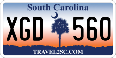 SC license plate XGD560