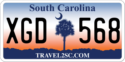 SC license plate XGD568