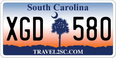 SC license plate XGD580