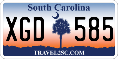 SC license plate XGD585
