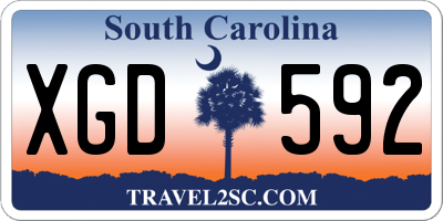 SC license plate XGD592