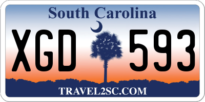 SC license plate XGD593