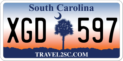 SC license plate XGD597