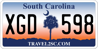 SC license plate XGD598