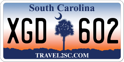 SC license plate XGD602