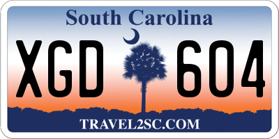 SC license plate XGD604
