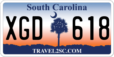 SC license plate XGD618