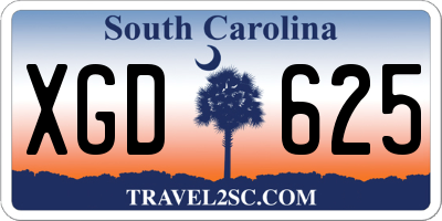 SC license plate XGD625