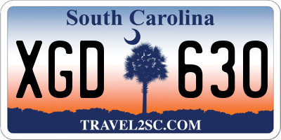 SC license plate XGD630