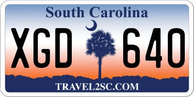 SC license plate XGD640