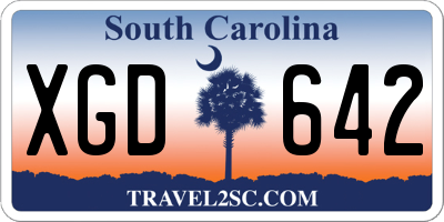 SC license plate XGD642