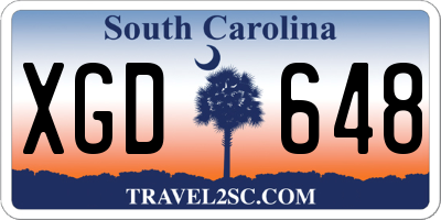 SC license plate XGD648
