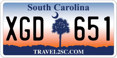 SC license plate XGD651