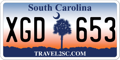 SC license plate XGD653