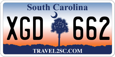 SC license plate XGD662