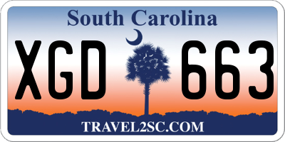 SC license plate XGD663