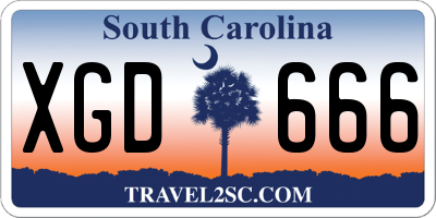 SC license plate XGD666
