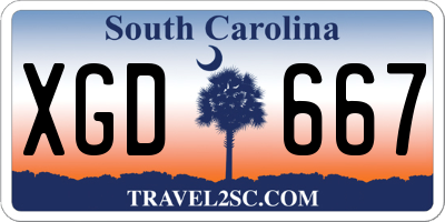 SC license plate XGD667
