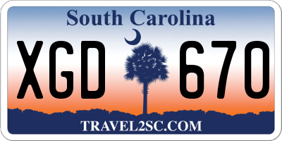 SC license plate XGD670