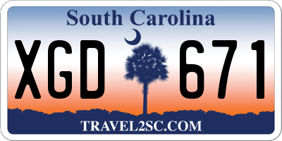 SC license plate XGD671