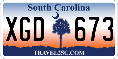 SC license plate XGD673