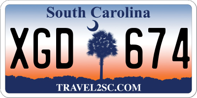 SC license plate XGD674