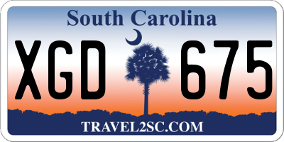 SC license plate XGD675