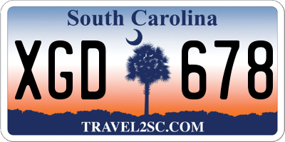 SC license plate XGD678