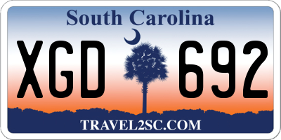 SC license plate XGD692