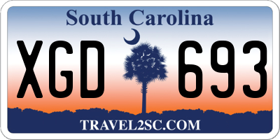 SC license plate XGD693
