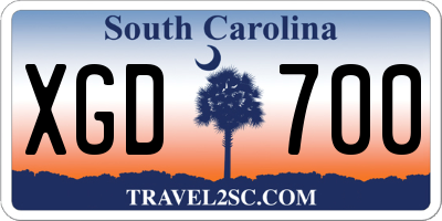 SC license plate XGD700