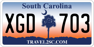 SC license plate XGD703