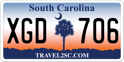 SC license plate XGD706