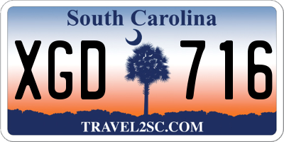 SC license plate XGD716