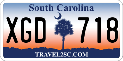 SC license plate XGD718