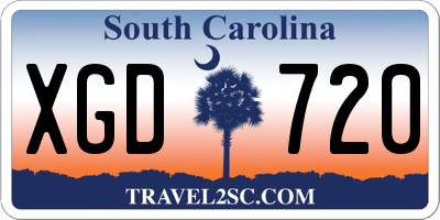 SC license plate XGD720