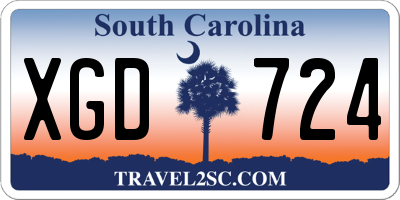 SC license plate XGD724
