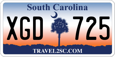 SC license plate XGD725