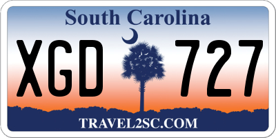 SC license plate XGD727