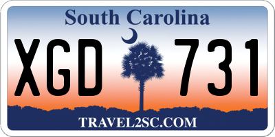 SC license plate XGD731