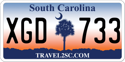 SC license plate XGD733