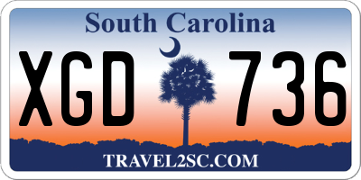 SC license plate XGD736