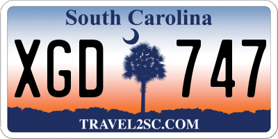 SC license plate XGD747