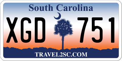 SC license plate XGD751