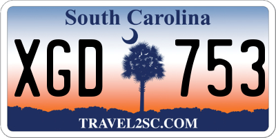 SC license plate XGD753