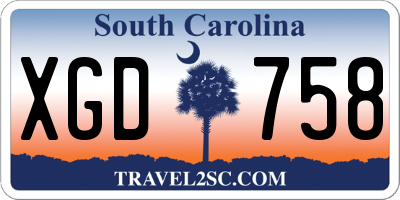 SC license plate XGD758
