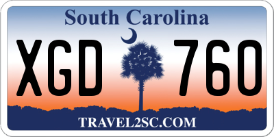 SC license plate XGD760
