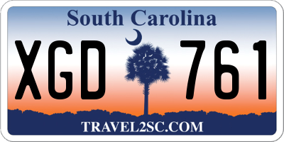 SC license plate XGD761